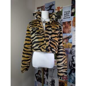 Zebra Stripe Cropped Jacket